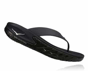Mens Hoka ORA RECOVERY FLIP Trail Running Recovery Sandals - Black