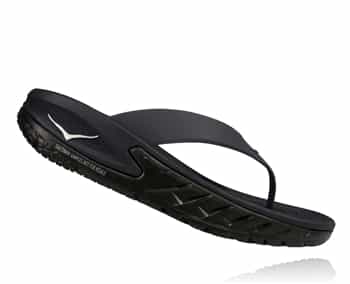 Womens Hoka ORA RECOVERY FLIP Trail Running Recovery Sandals - Black