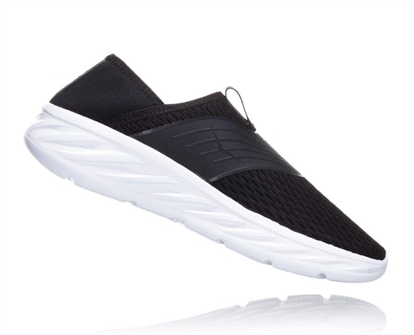 Womens Hoka ORA RECOVERY SHOE trail running recovery slip-on shoes - Black / Phantom