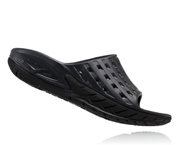 Mens Hoka ORA RECOVERY SLIDE Trail Running Recovery Sandals - Black / Anthracite