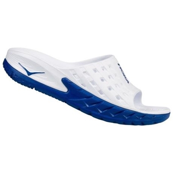 Mens Hoka ORA RECOVERY SLIDE Trail Running Recovery Sandals - True Blue / White