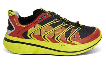 Mens Hoka RAPA NUI TARMAC Road Running Shoes - Red / Black / Yellow