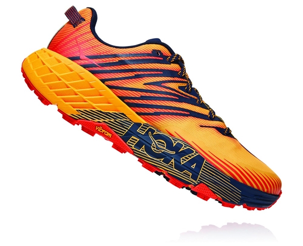 Mens Hoka SPEEDGOAT 4 Trail Running Shoes - Gold Fusion / Black Iris