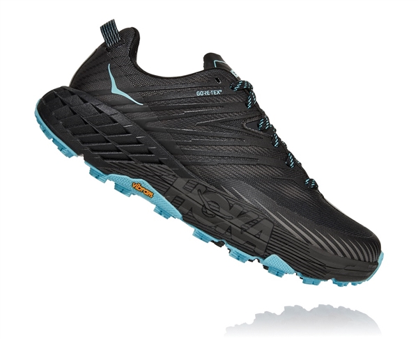 Womens Hoka SPEEDGOAT 4 GTX (GORE-TEX) Waterproof Trail Running Shoes - Anthracite / Dark Gull Grey