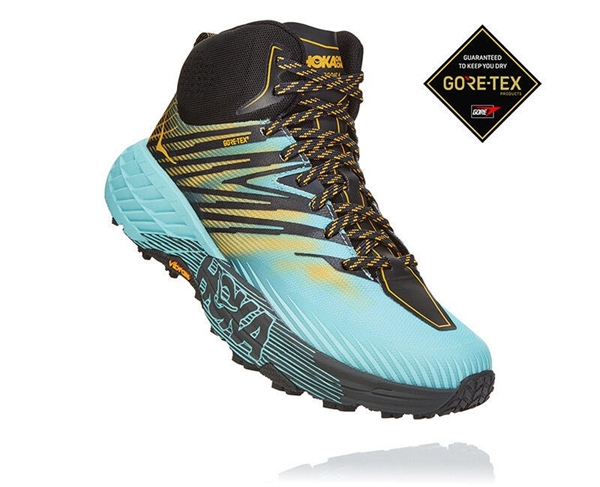 Womens Hoka SPEEDGOAT MID 2 GTX (GORE-TEX) Waterproof Trail Running Shoes - Antigua Sand / Golden Rod