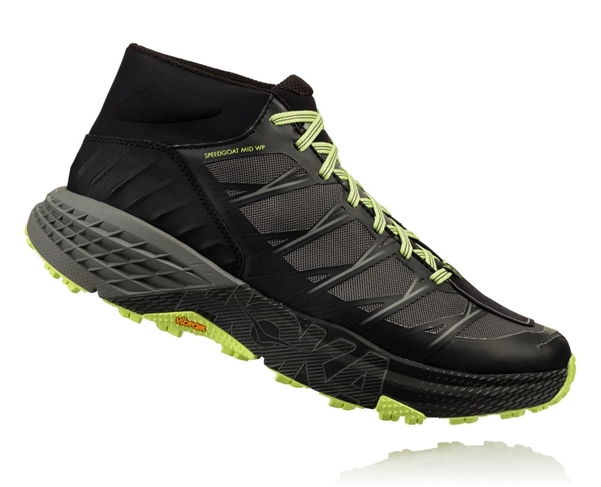 Mens Hoka SPEEDGOAT MD WP Waterproof Trail Running Shoes - Black / Steel Gray