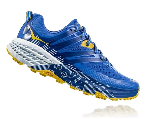 Womens Hoka SPEEDGOAT 3 Trail Running Shoes - Palace Blue / Bamboo