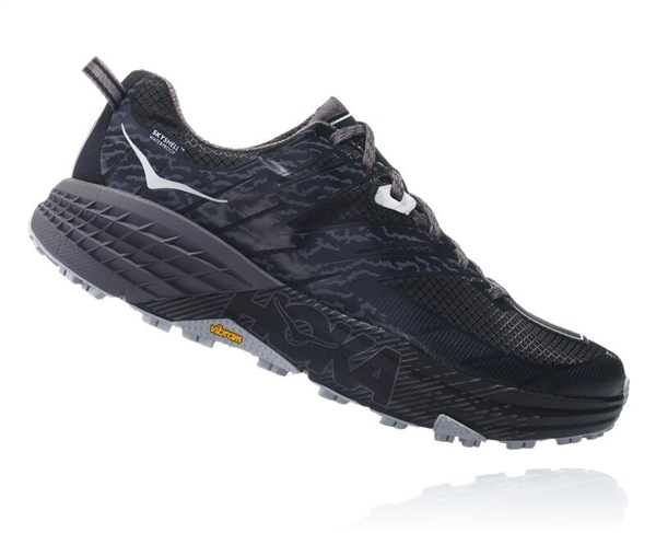 Mens Hoka SPEEDGOAT 3 WATERPROOF Trail Running Shoes - Black / Drizzle