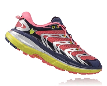 Womens Hoka SPEEDGOAT Trail Running Shoes - Astral Aura / Neon Pink