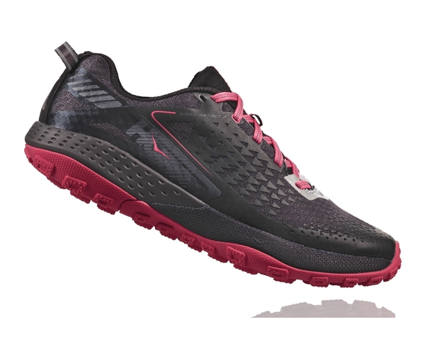 Womens Hoka SPEED INSTINCT 2 Trail Running Shoes - Black / Azalea