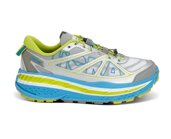 Mens Hoka STINSON ATR Trail Running Shoes - White / Cyan / Citrus