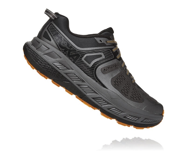 Mens Hoka One One STINSON ATR 5 Trail Running Shoes - Anthracite / Dark Gull Grey