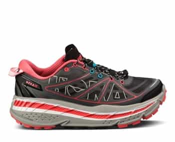 Womens Hoka STINSON ATR Trail Running Shoes - Grey / Coral / White