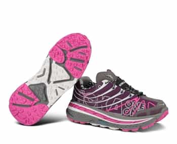 Womens Hoka STINSON TRAIL Running Shoes - Plum / White / Fushia