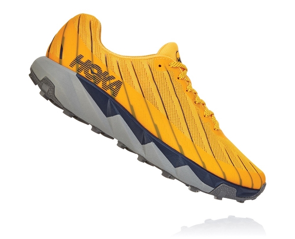 Mens Hoka One One TORRENT trail running shoes - Gold Fusion / Black Iris