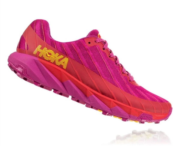 Womens Hoka One One TORRENT trail running shoes - Cactus Flower / Poppy Red