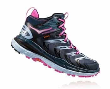 Womens Hoka TOR SPEED 2 WP Mountain Running Shoes - Midnight Navy / Neon Fuchsia
