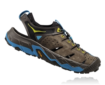 Mens Hoka TOR TRAFA Trail Running Recovery Shoes - Major Brown / Black Olive