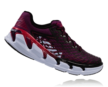 Womens Hoka VANQUISH 3 Road Running Shoes - Grape Juice / Virtual Pink