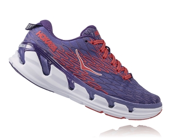 Womens Hoka VANQUISH 2 Road Running Shoes - Corsican Blue / Poppy Red