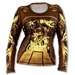 Womens INKnBURN STEAMPUNK Long Sleeve Tech Running Shirt