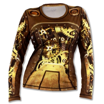 Womens INKnBURN STEAMPUNK Long Sleeve Tech Running Shirt