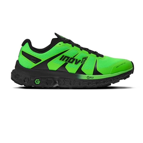 Mens Inov-8 TRAILFLY ULTRA G 300 MAX Ultra Running Shoes - Green / Black