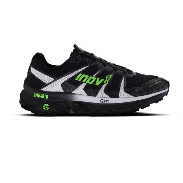 Womens Inov-8 TRAILFLY ULTRA G 300 MAX Ultra Running Shoes - Black / White / Green