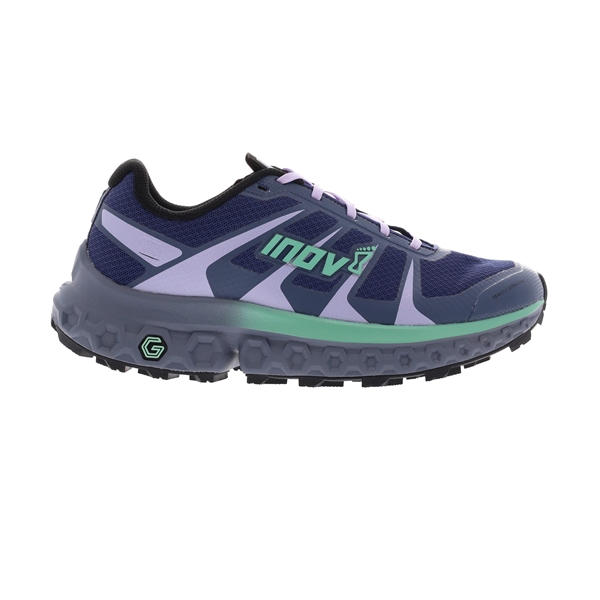 Womens Inov-8 TRAILFLY ULTRA G 300 MAX Ultra Running Shoes - Navy / Mint / Black