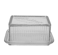 COUNTRY GLASS BUTTER DISH