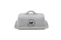 Stoneware Butter Dish With Cow Detail