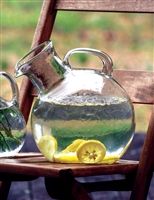 Small Mouthed Circular Tilted Pitcher: Recycled Glass