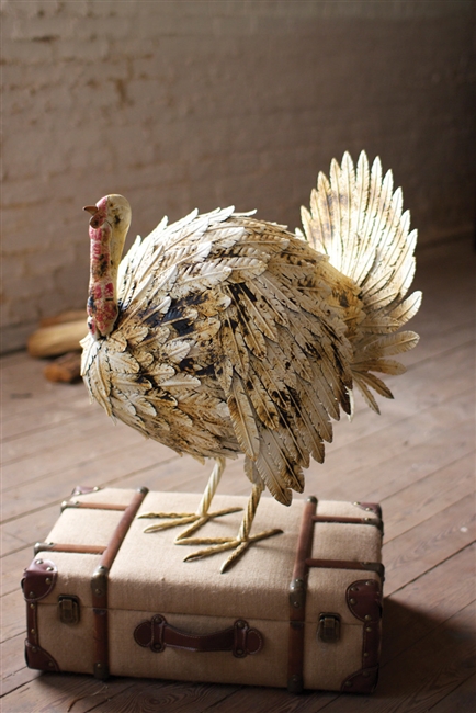 MEET CLYDE, OUR PAINTED METAL TURKEY