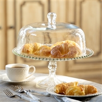 Glass Cake Display Plate with Dome