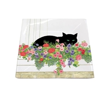 Black Cat Flower Box Square Plate