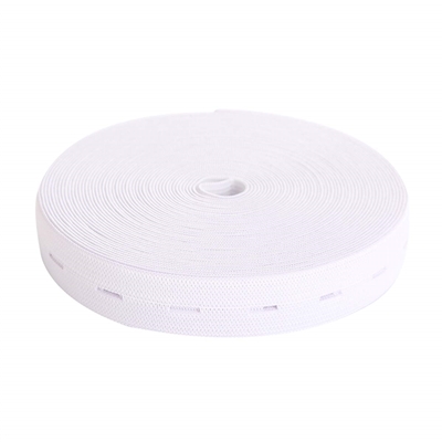 White Buttonhole Elastic Roll