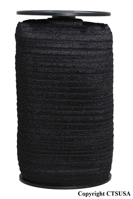 Black Fold Over Elastic Roll