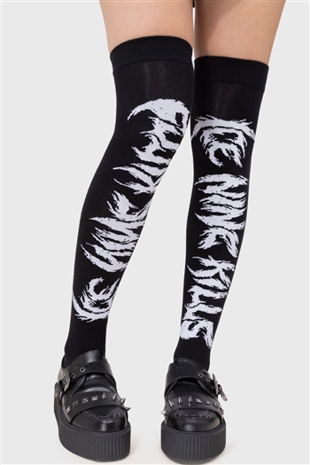 KILLSTAR x ICE NINE KILLS: INK Logo Knee High Socks [BLACK]
