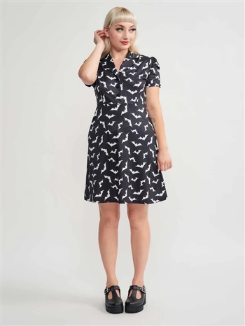 SOURPUSS Luna Bats Rosie Dress [BLACK/WHITE]