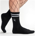Sourpuss Spider Embroidered Athletic Socks [BLACK]