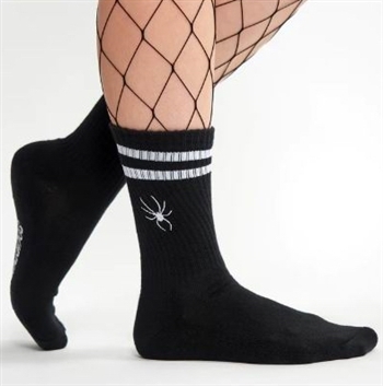 Sourpuss Spider Embroidered Athletic Socks [BLACK]