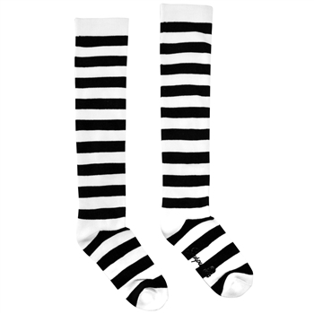 SOURPUSS Black and White Stripes Knee Socks [BLACK/WHITE]