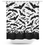 SOURPUSS SPOOKSVILLE BATS Shower Curtain [WHITE/BLACK]