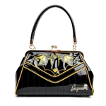 SOURPUSS Nokturnal Bat Gold Kisslock Purse Handbag [GOLD/BLACK]