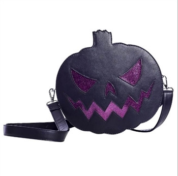 SOURPUSS Sparkle Pumpkin Purse Bag [BLACK/PURPLE]