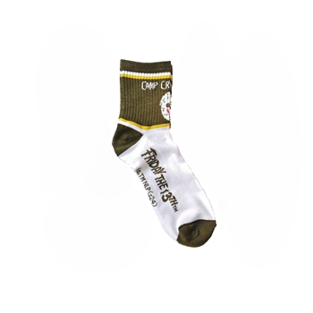 Friday The 13th Camp Crystal Lake Crew Socks [WHITE/GREEN/GOLD/BLOOD]