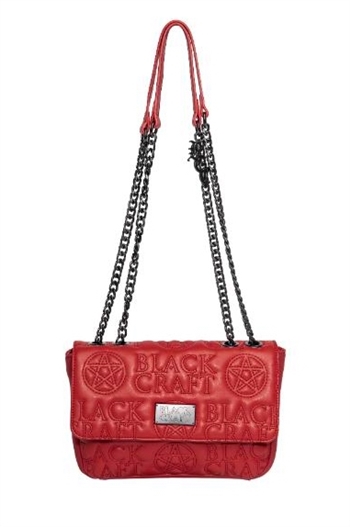 BLACKCRAFT CULT Red Blackcraft  Quilted Shoulder Bag Purse Handbag [RED]