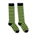 FOOTCLOTHES Electric Lime & Black Stripes Knee-High Socks [BLACK/LIME GREEN]