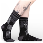 FOOTCLOTHES Garden of the Dead Crew Socks [GREY/BLACK]