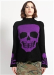 TRIPP NYC Skull Sweater Purple Skull [BLACK w/ PURPLE]